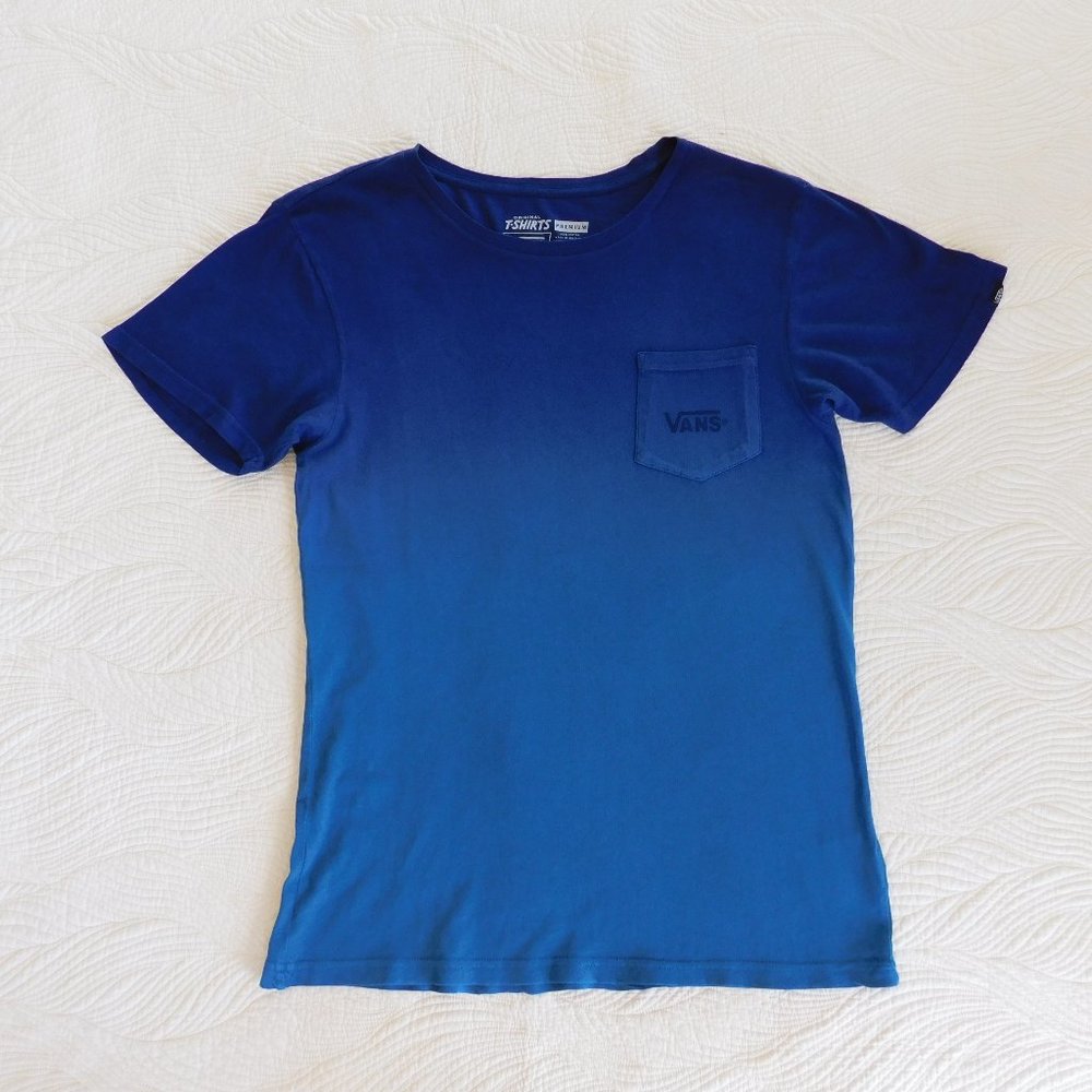 Vans Original gradient dye twilight blue colorwash crewneck cotton jersey Tshirt - Picture 3 of 11
